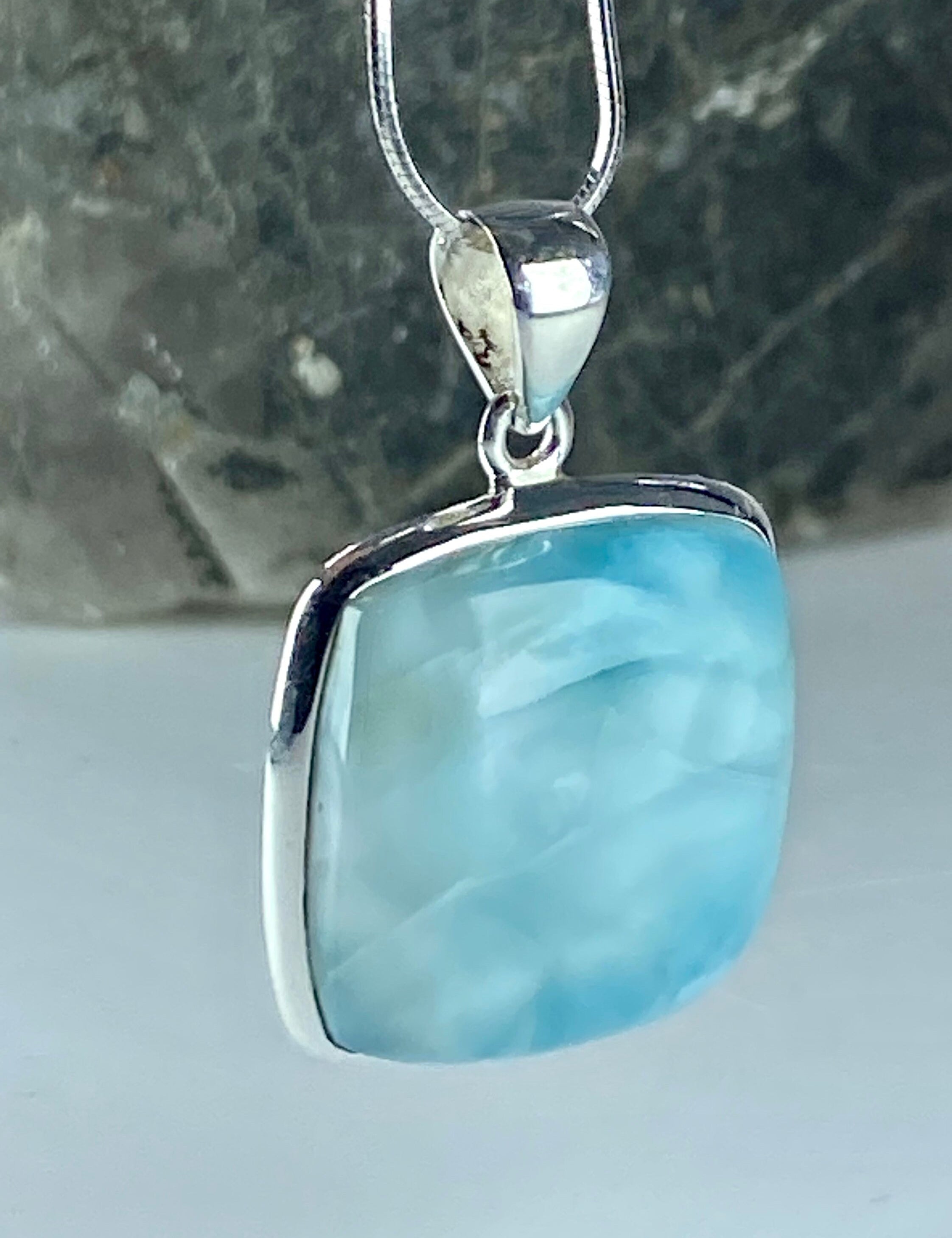 Dominican Larimar and Silver Pendant (M0523)