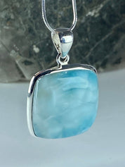 Dominican Larimar and Silver Pendant (M0523)