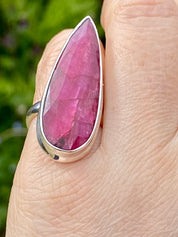 Raw Ruby and Silver Ring (M05)