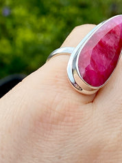 Raw Ruby and Silver Ring (M05)