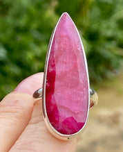 Raw Ruby and Silver Ring (M05)