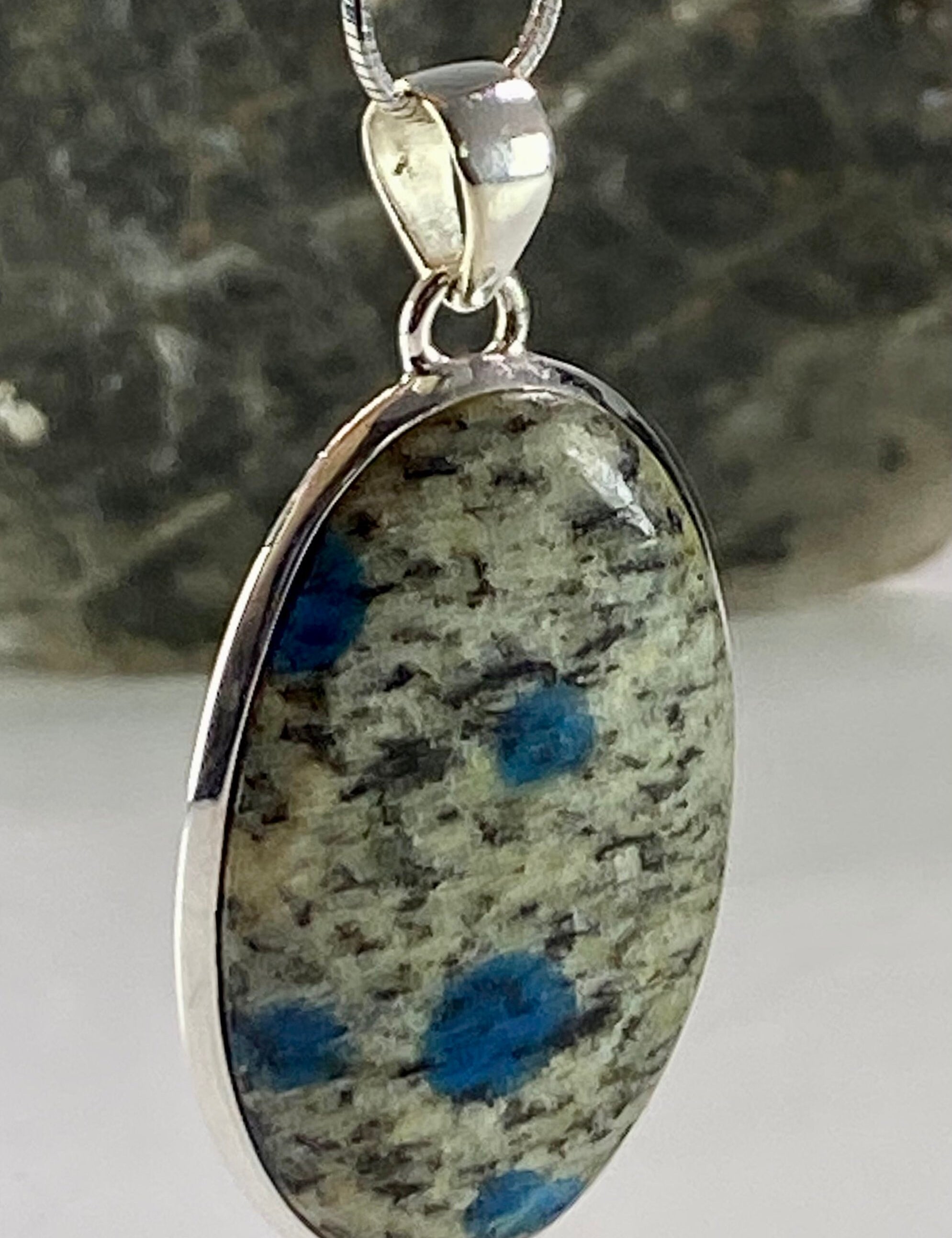 K2 Jasper and Sterling Silver Pendant Including Chain (M0523)