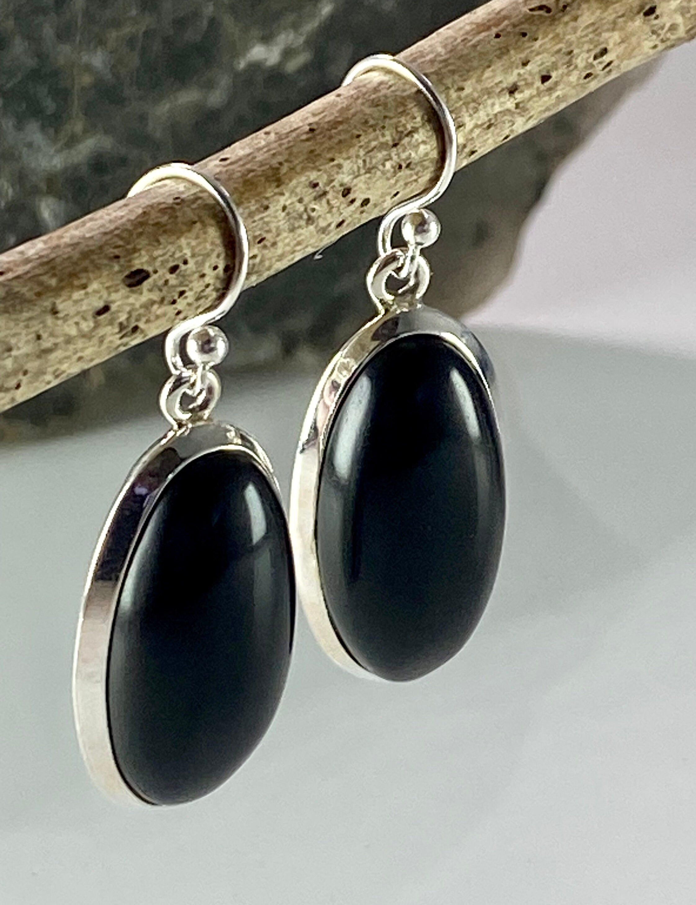 Hematite and Silver Earrings (M0523)