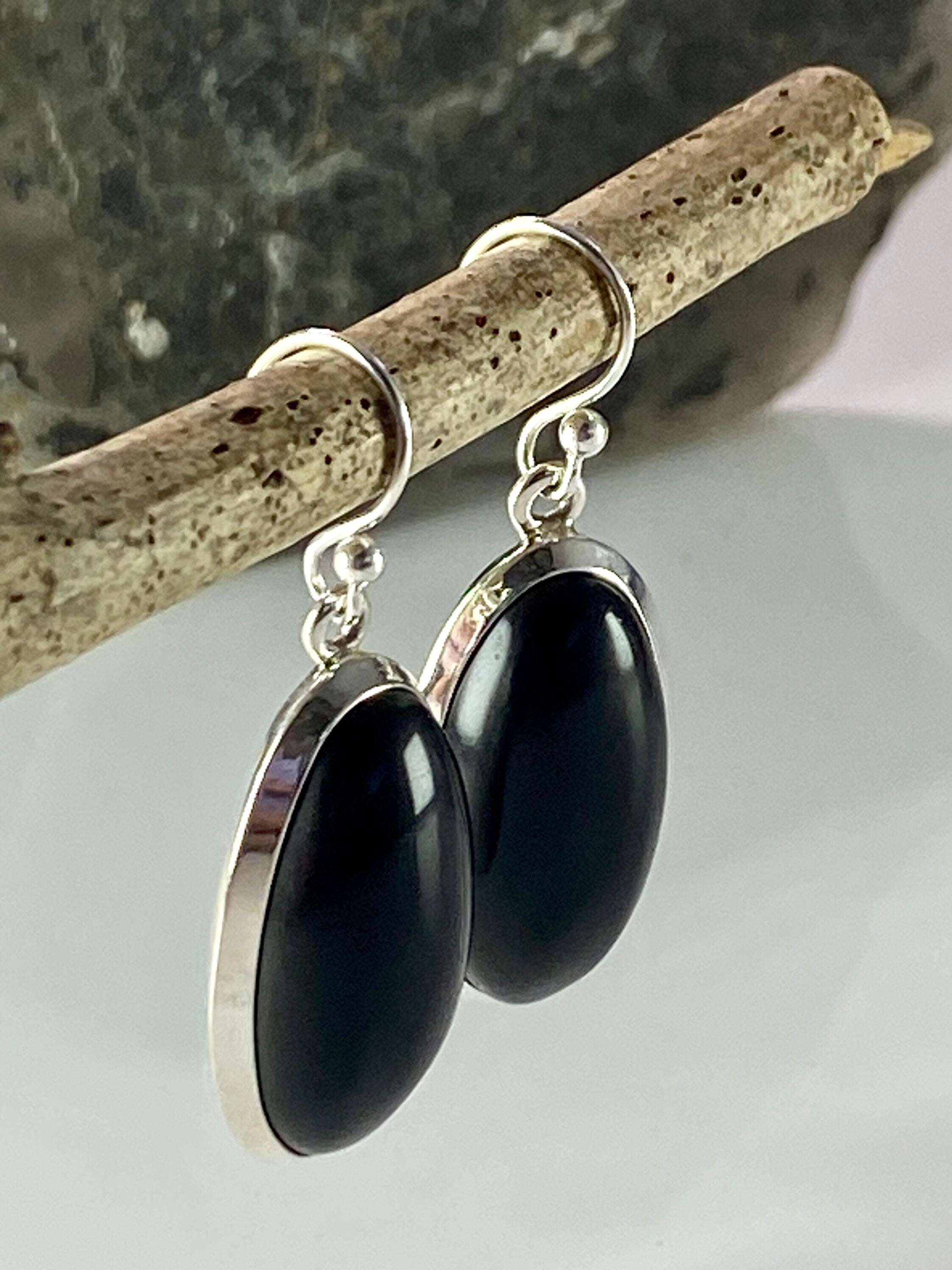 Hematite and Silver Earrings (M0523)