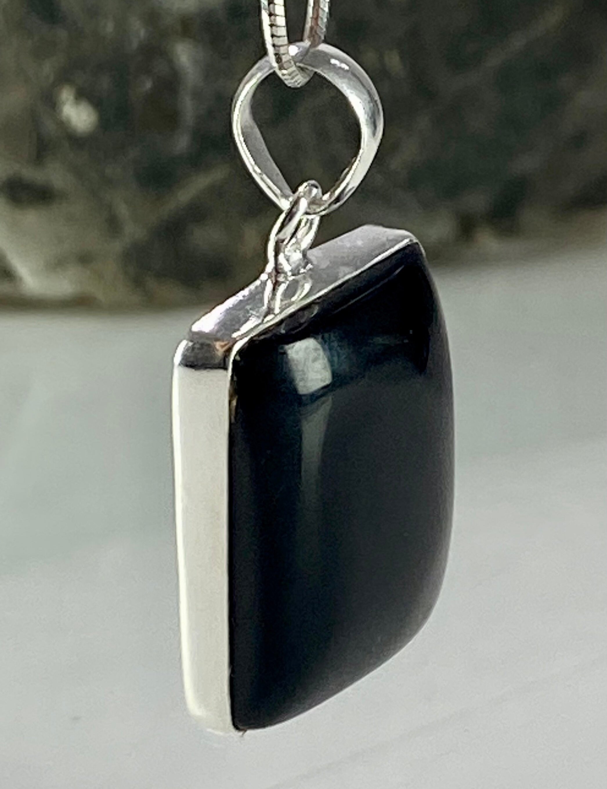 Hematite and Silver Pendant Including the Chain (M0523)