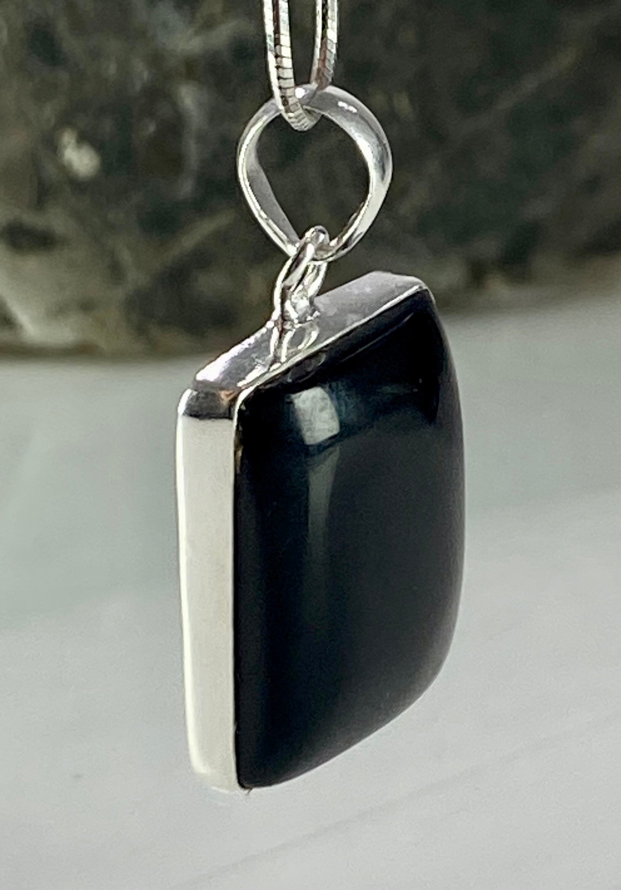 Hematite and Silver Pendant Including the Chain (M0523)