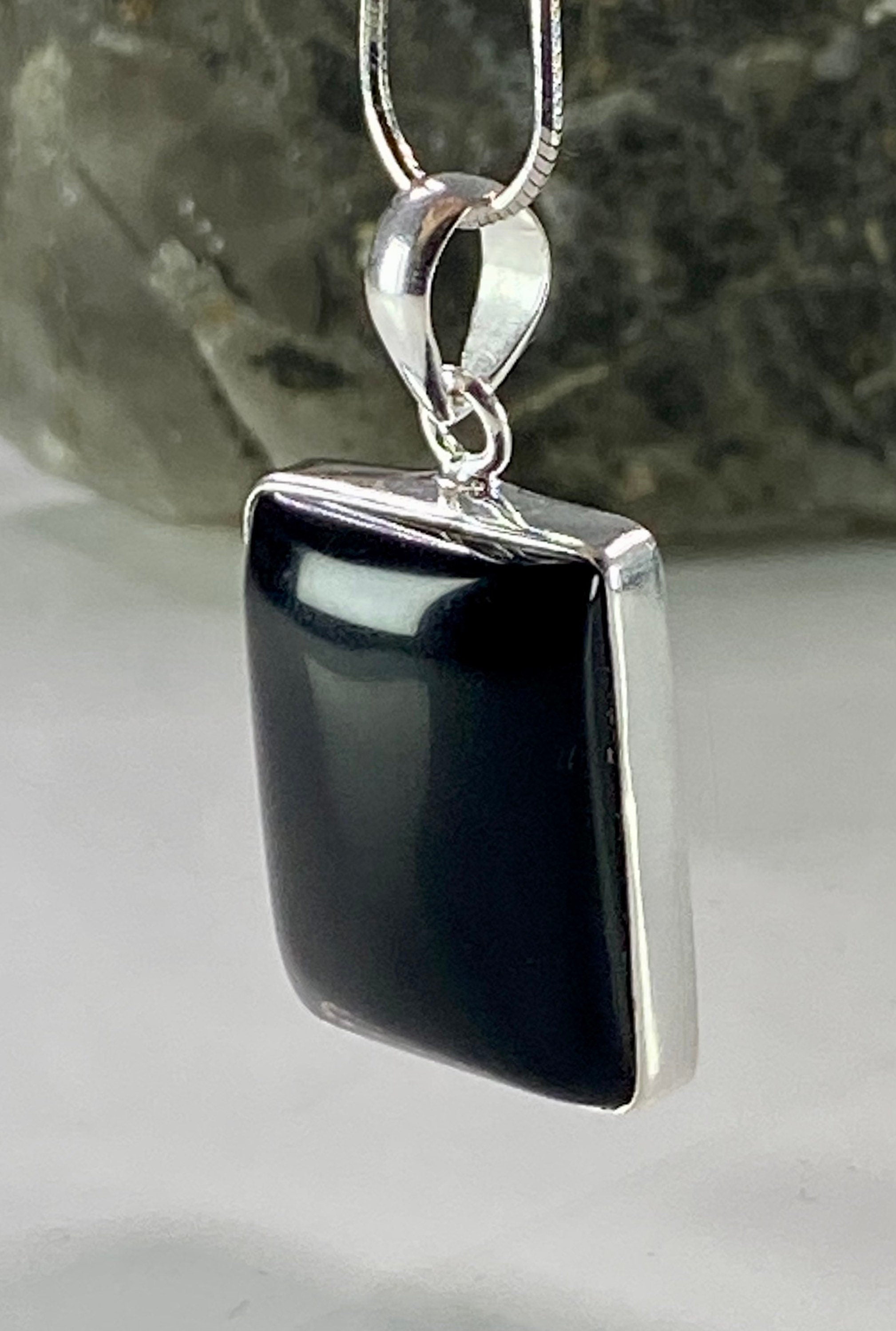 Hematite and Silver Pendant Including the Chain (M0523)