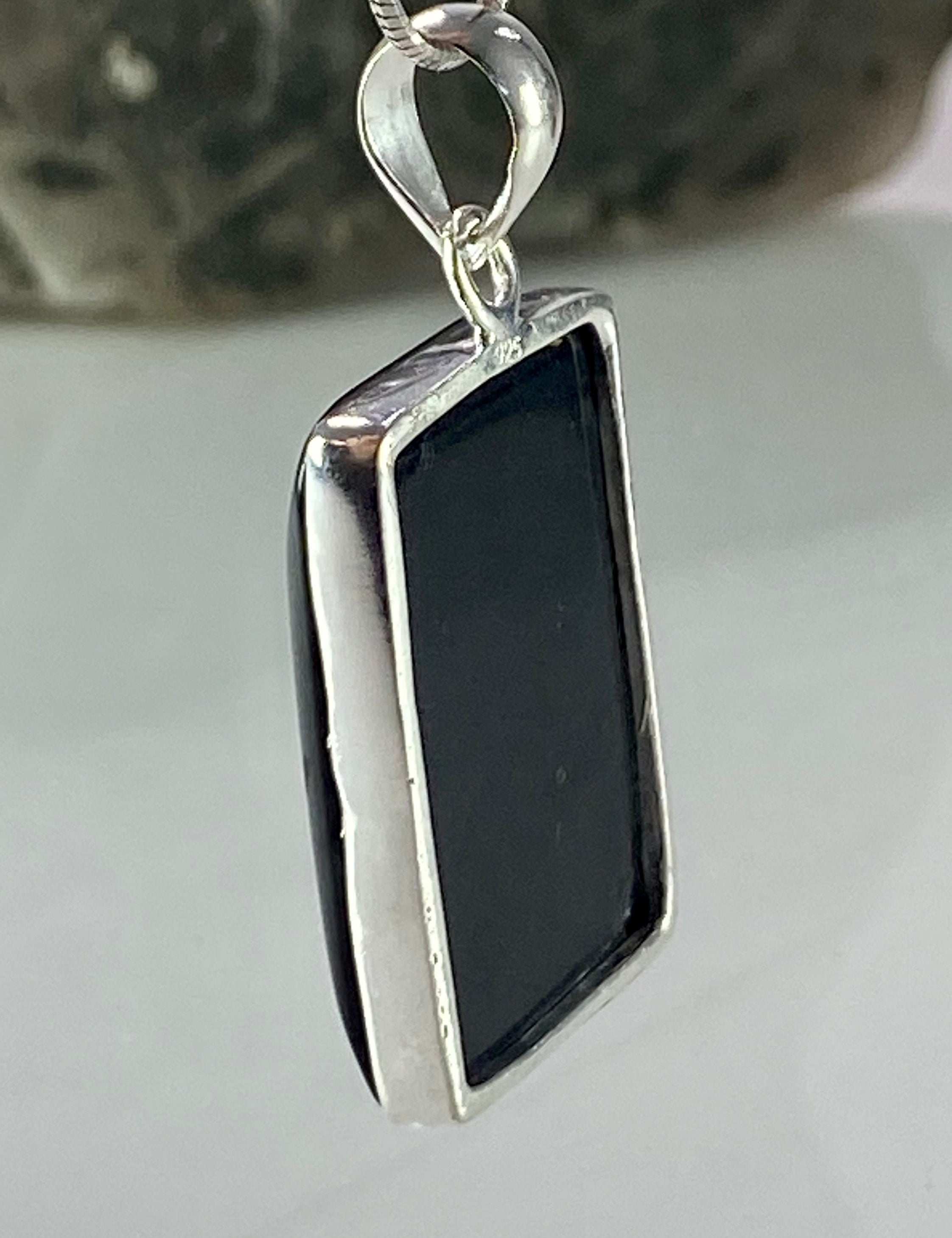 Hematite and Silver Pendant Including the Chain (M0523)