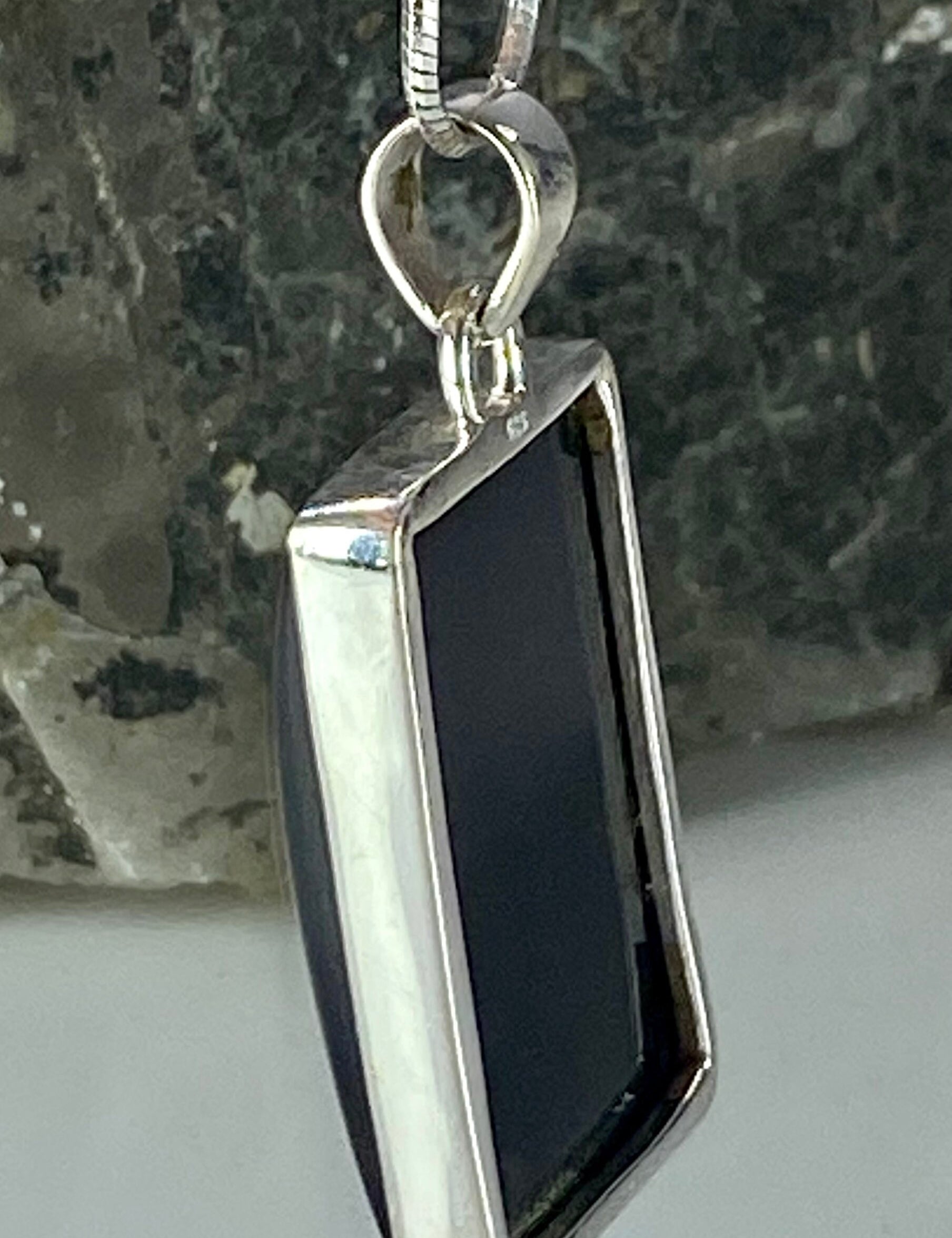 Hematite and Silver Pendant Including the Chain (M0523)