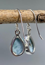Dominican Larimar and Silver Dangle Earrings YM