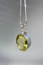 Citrine and Sterling Silver Pendant (M0523)