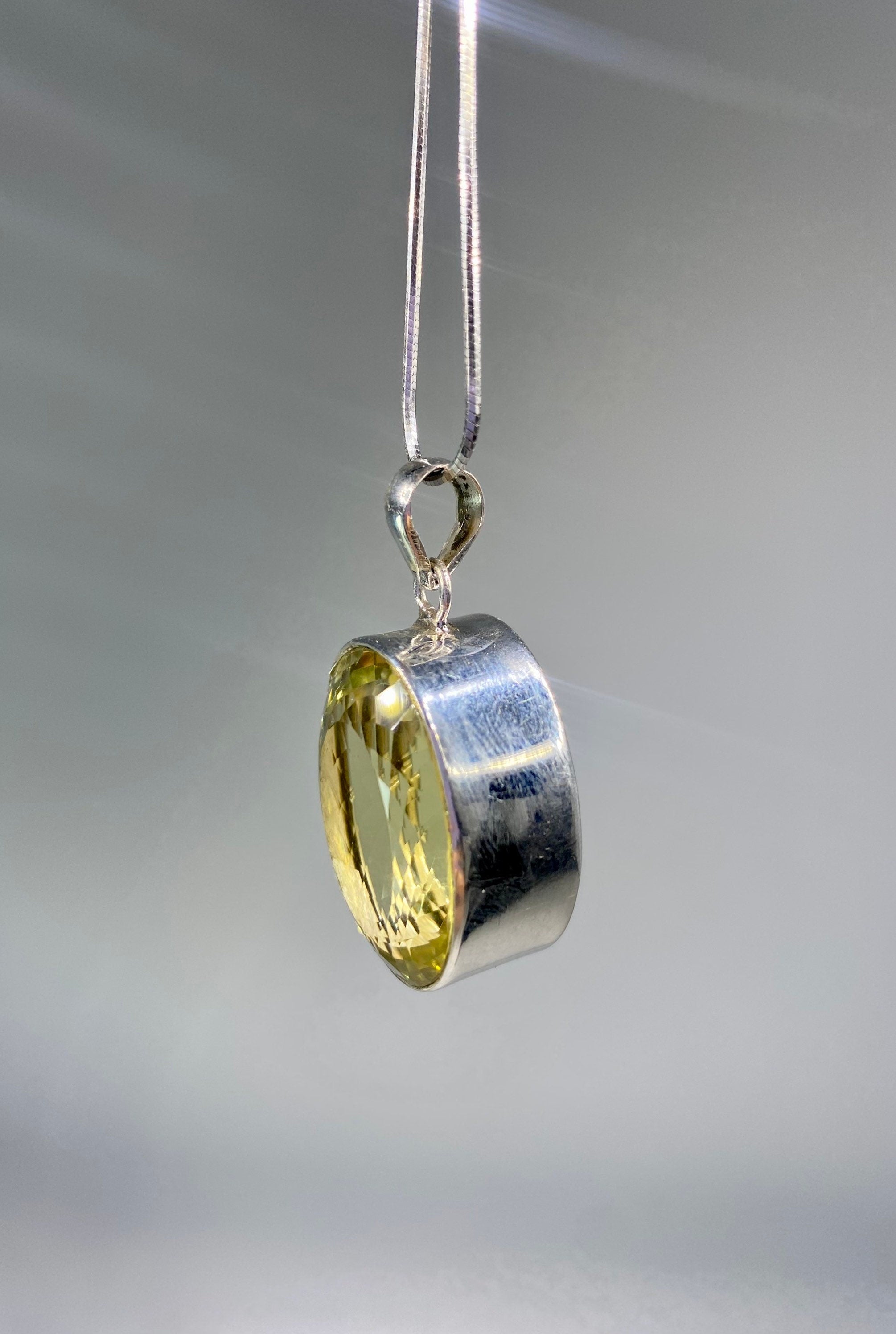 Citrine and Sterling Silver Pendant (M0523)