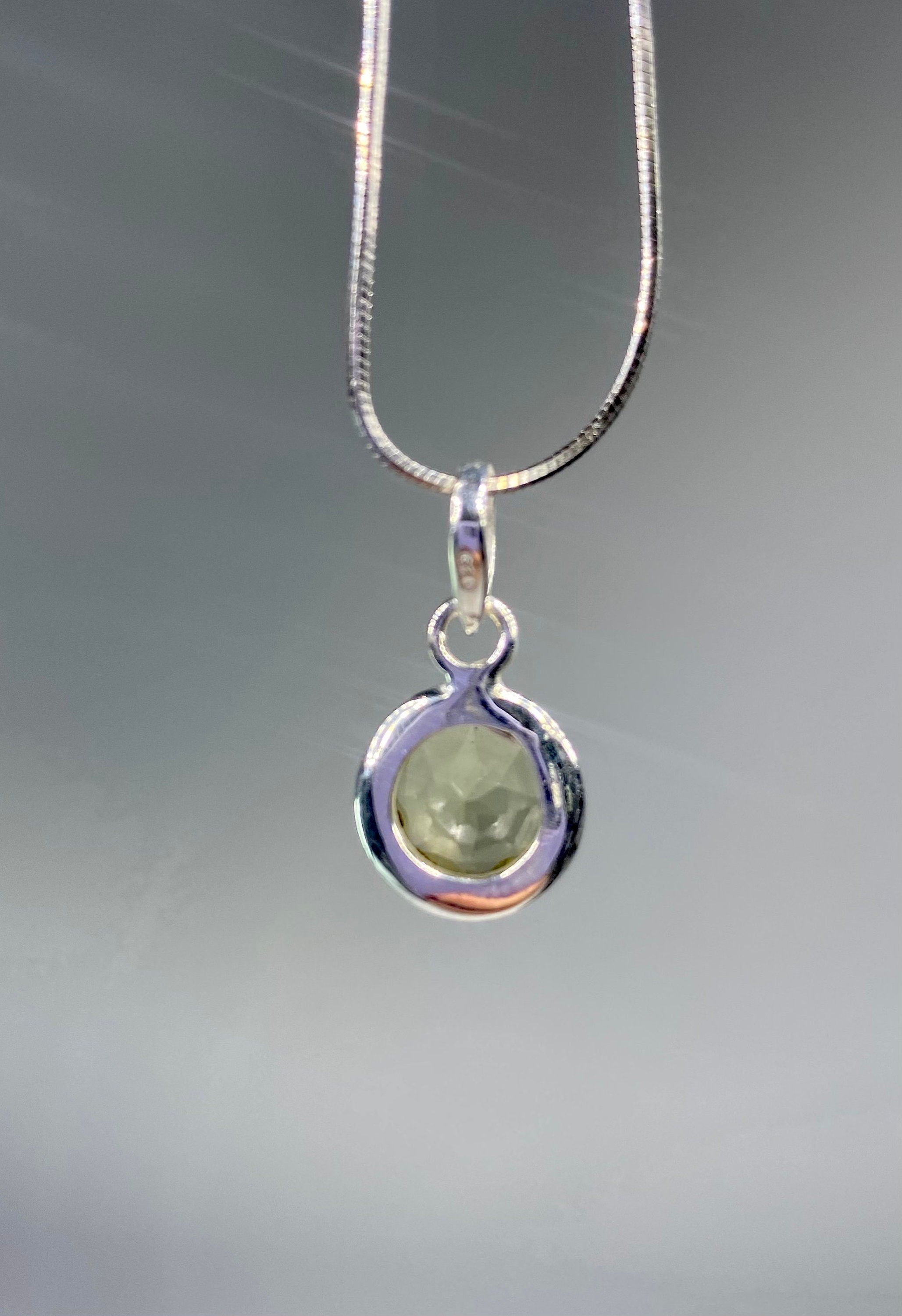 Lemon Quartz and Sterling Silver Pendant