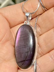 Grade A - Rare Purple Labradorite and Silver Pendant (GPFLP1)