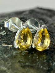 Marquise cut Citrine and Sterling Silver Studs UV