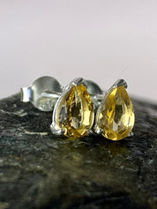 Marquise cut Citrine and Sterling Silver Studs UV