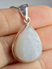 Blue Fire Moonstone and Silver Pendant (M0523)