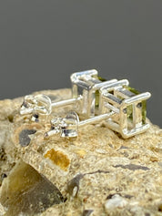 Moldavite Solid Silver Studs