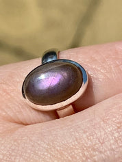 AAA Quality Labradorite and Silver Ring (UV1090)