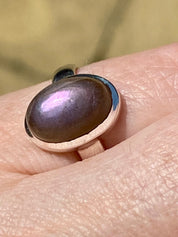 AAA Quality Labradorite and Silver Ring (UV1090)