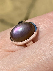 AAA Quality Labradorite and Silver Ring (UV1090)