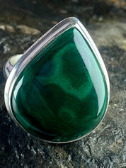 Natural Malachite and Silver Ring(M0523)