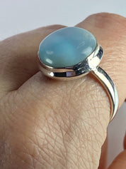 Larimar 925 Silver Ring (M06)