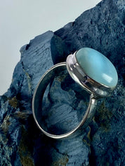 Larimar 925 Silver Ring (M06)