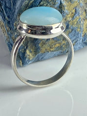 Larimar 925 Silver Ring (M06)