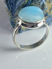 Larimar 925 Silver Ring (M06)