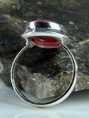 Raw Ruby and Silver Ring (YM)