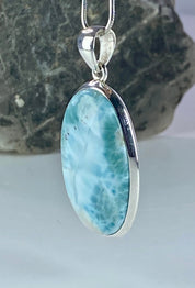 Dominican Larimar and Silver Pendant (M0523)