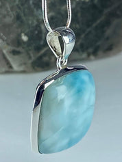 Dominican Larimar and Silver Pendant (M0523)