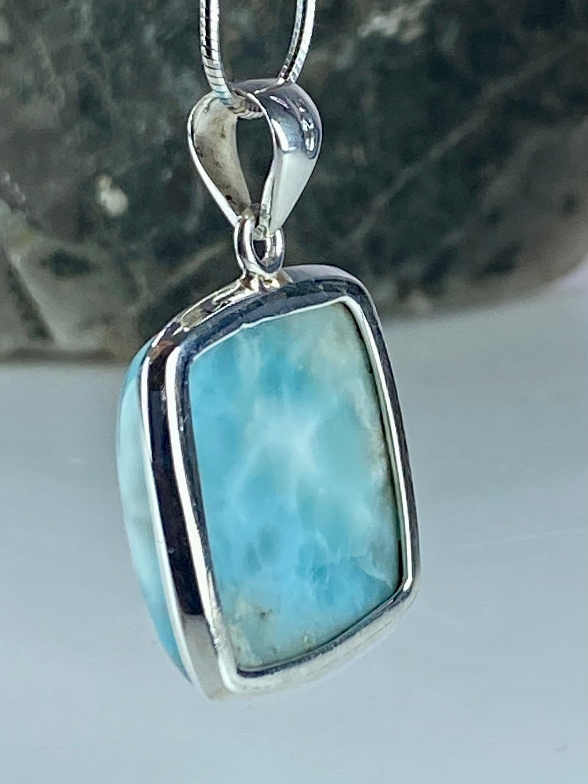 Dominican Larimar and Silver Pendant (M0523)