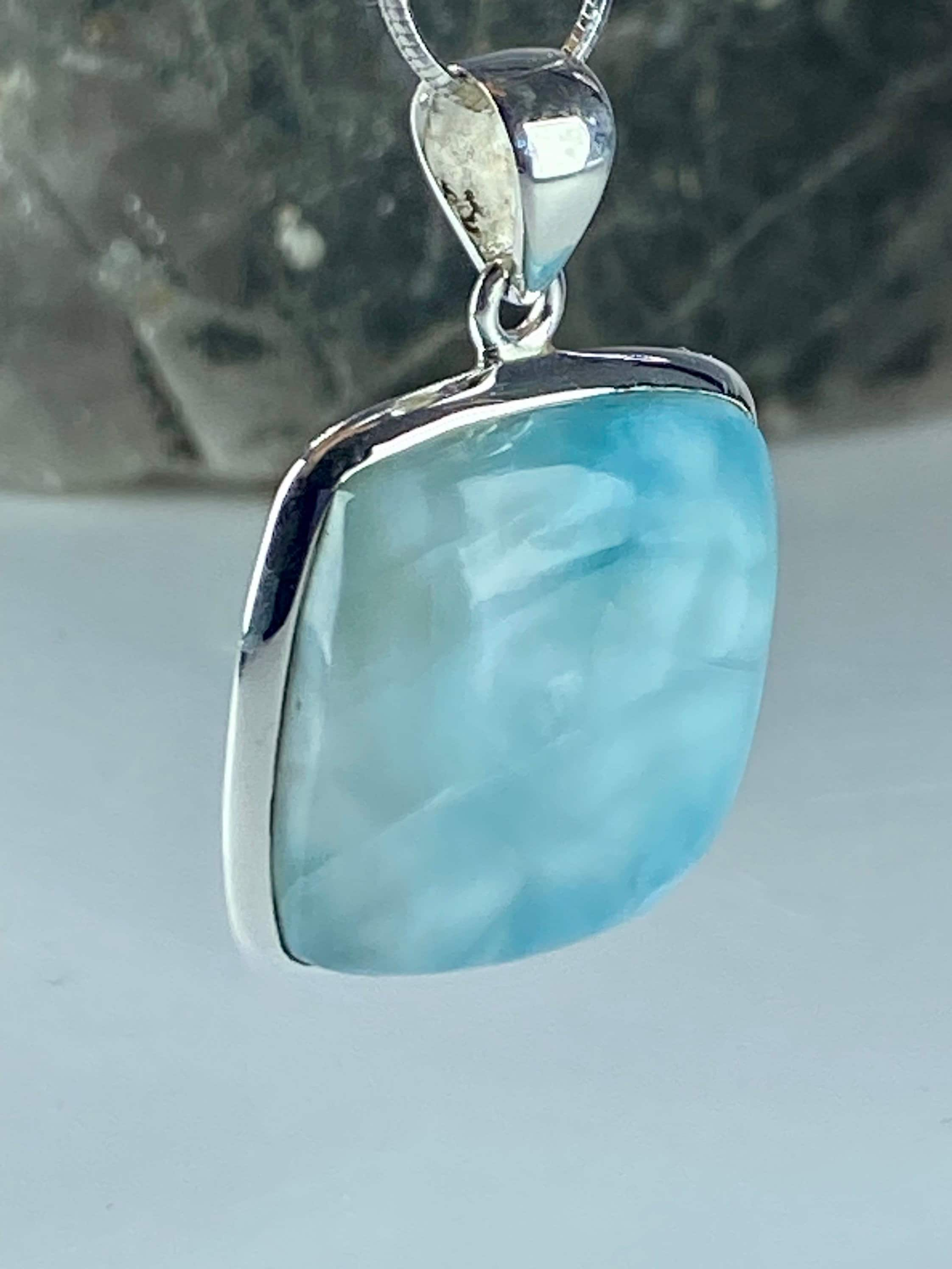 Dominican Larimar and Silver Pendant (M0523)