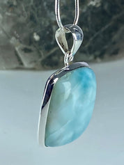 Dominican Larimar and Silver Pendant (M0523)