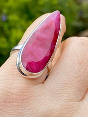 Raw Ruby and Silver Ring (M05)