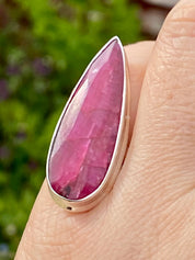 Raw Ruby and Silver Ring (M05)