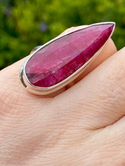 Raw Ruby and Silver Ring (M05)