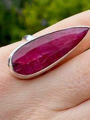 Raw Ruby and Silver Ring (M05)