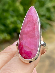 Raw Ruby and Silver Ring (M05)