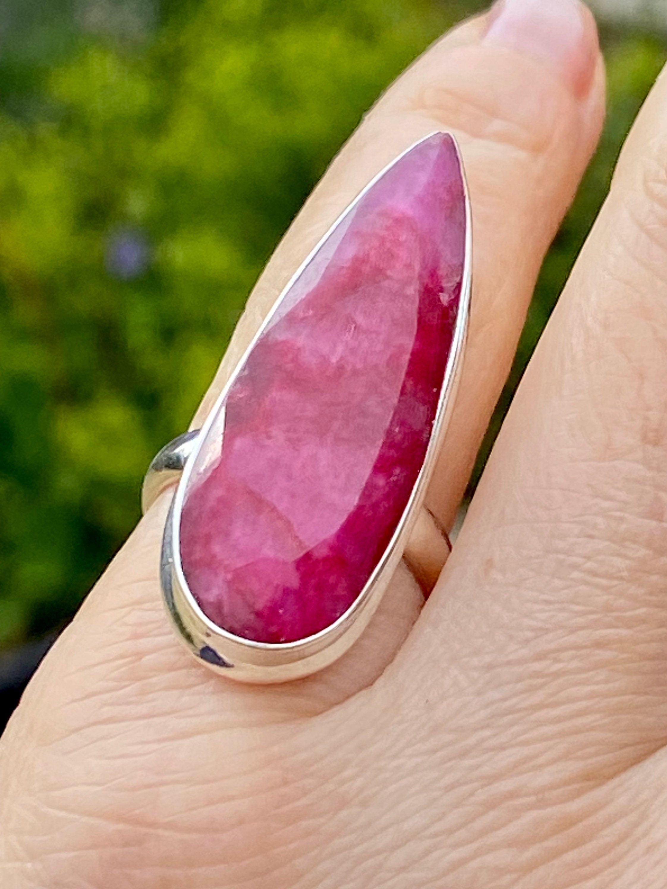 Raw Ruby and Silver Ring (M05)