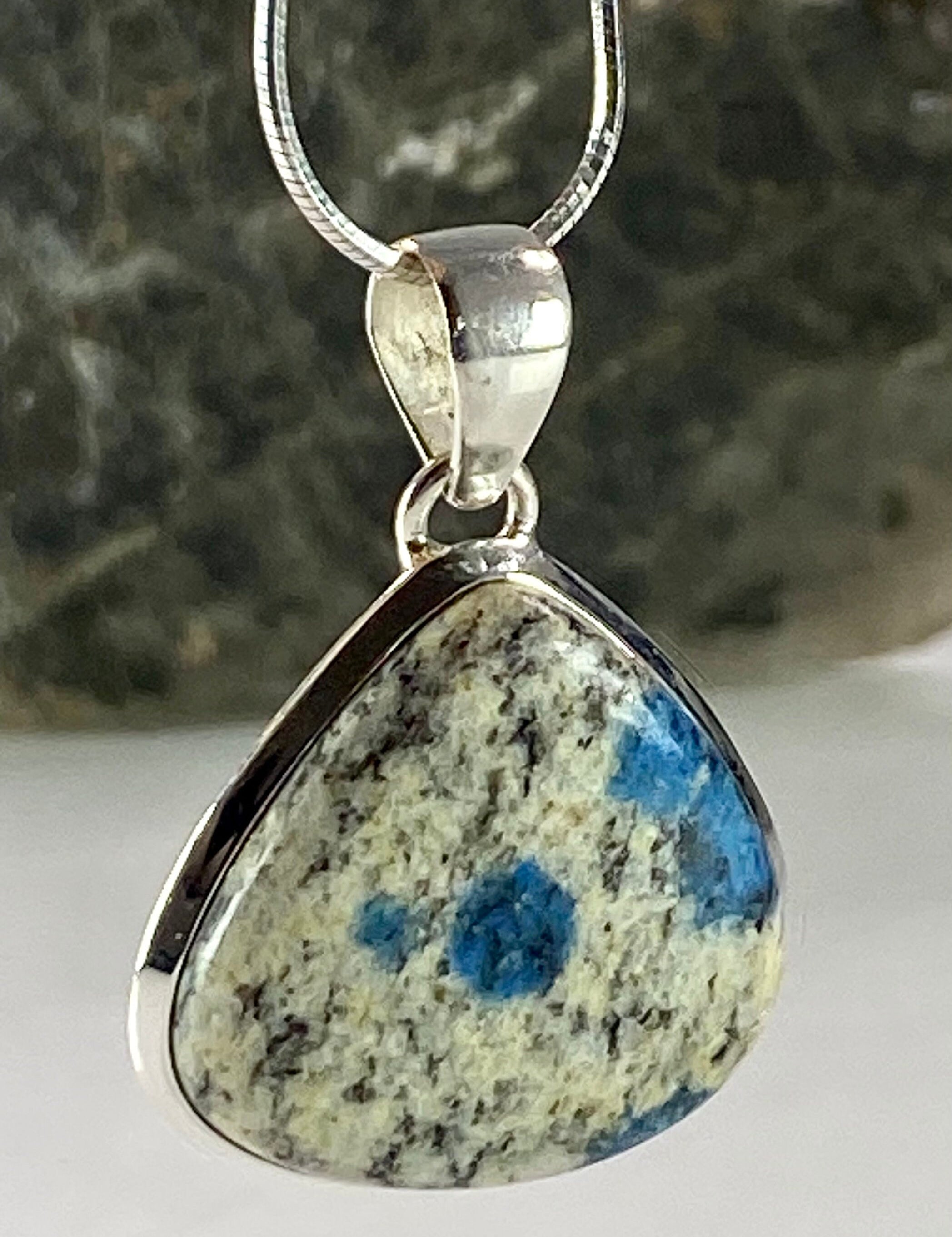 K2 Jasper and Sterling Silver Pendant Including Chain (M0523)