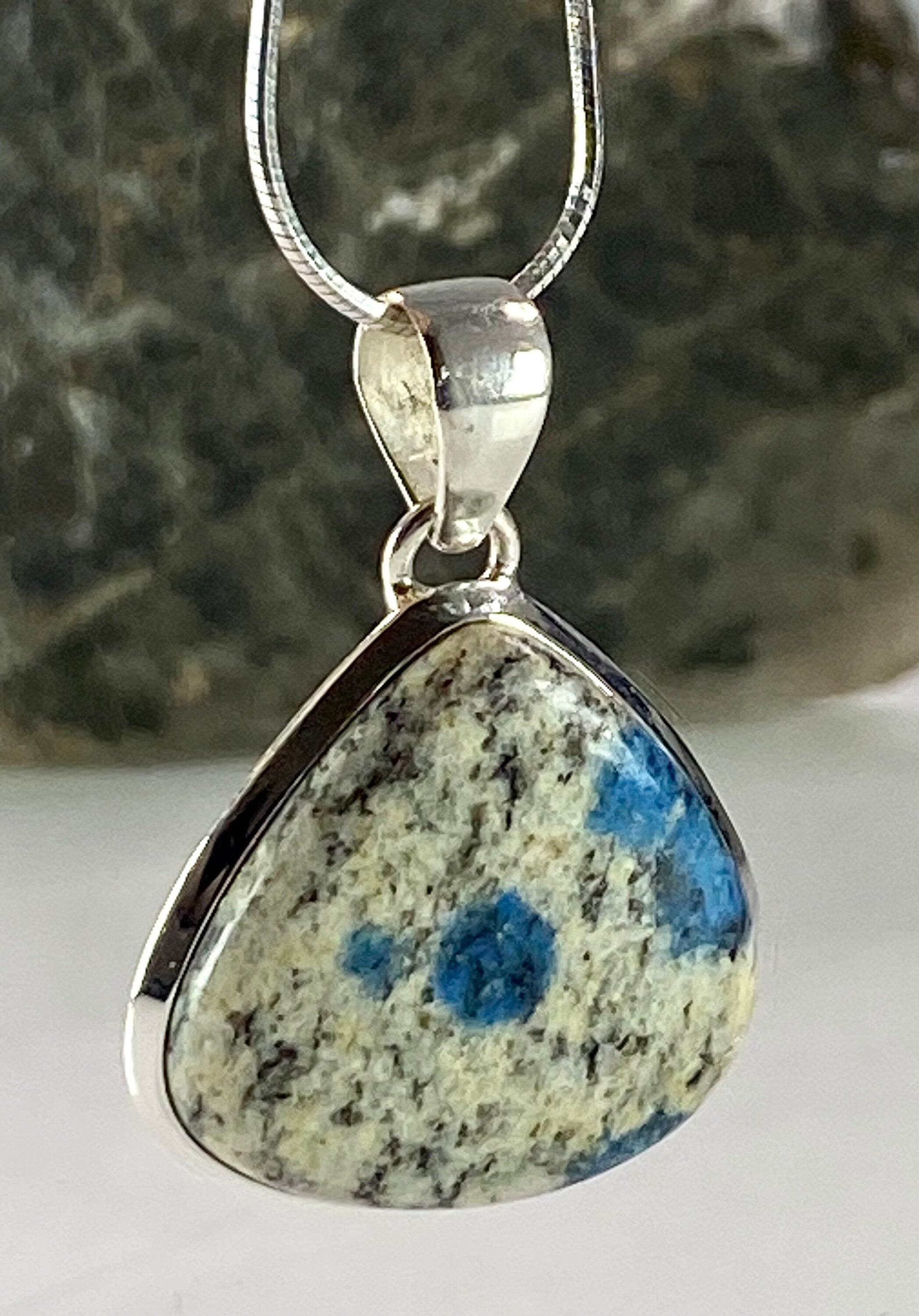 K2 Jasper and Sterling Silver Pendant Including Chain (M0523)