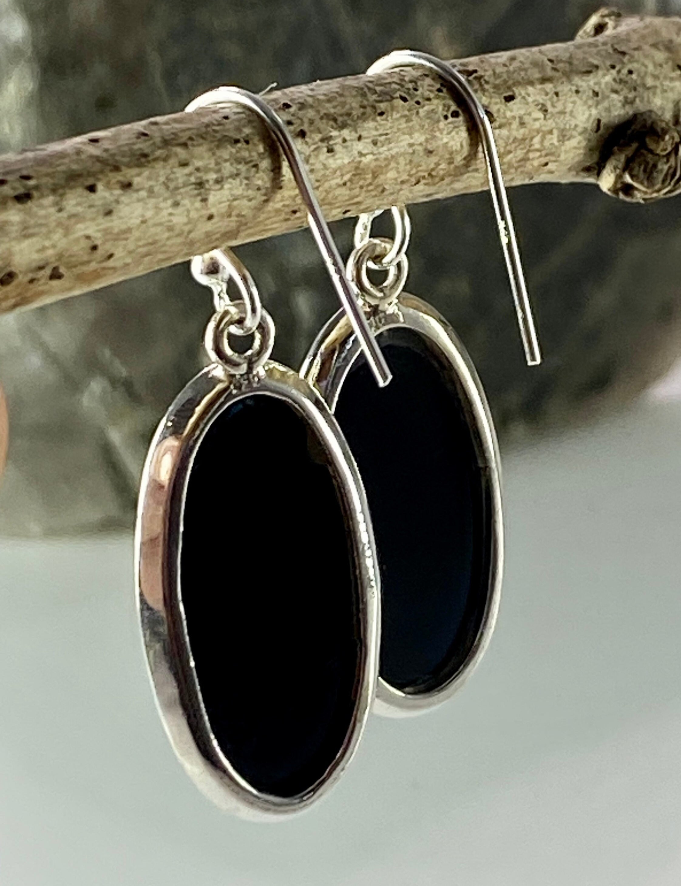 Hematite and Silver Earrings (M0523)