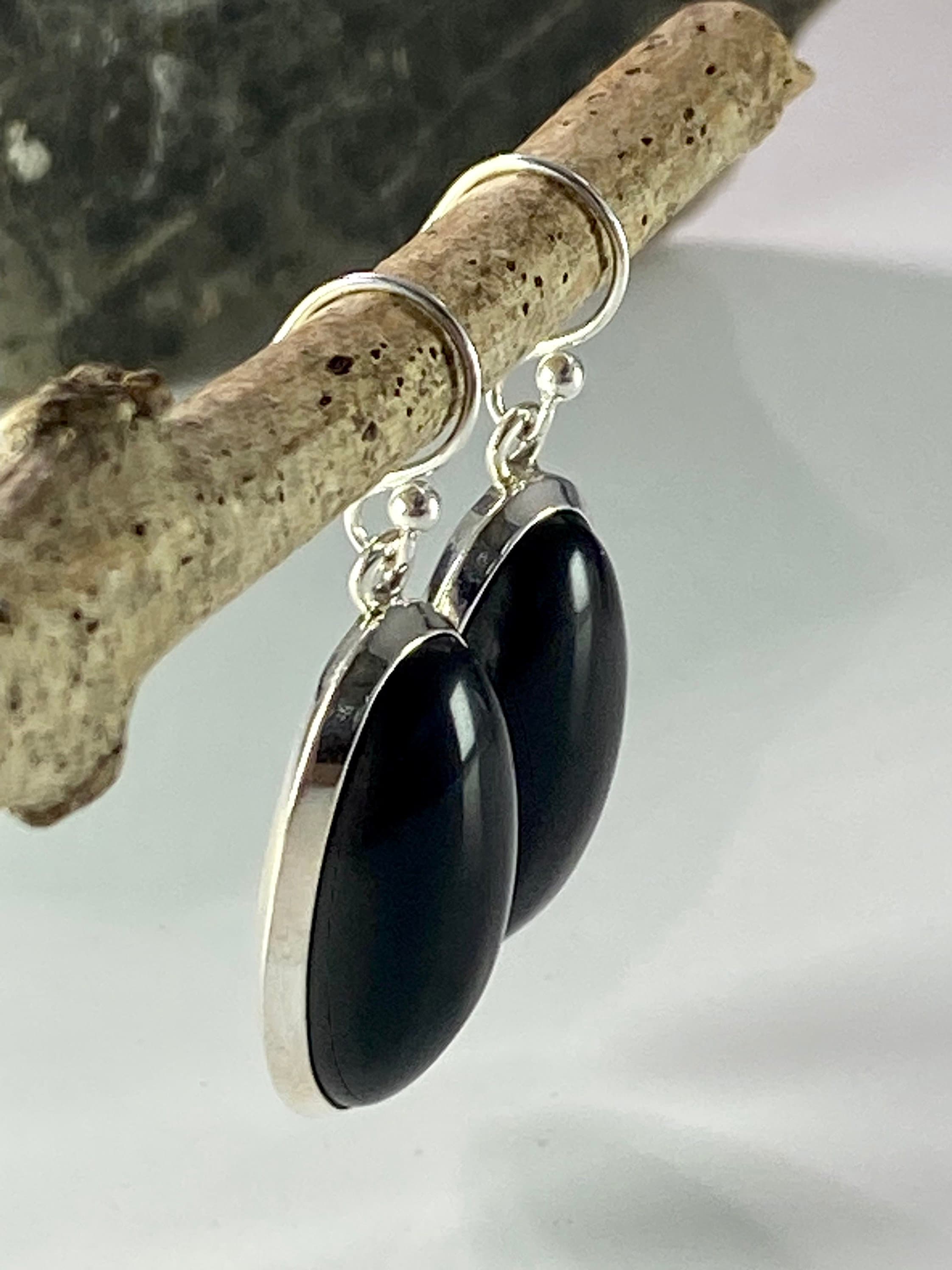 Hematite and Silver Earrings (M0523)