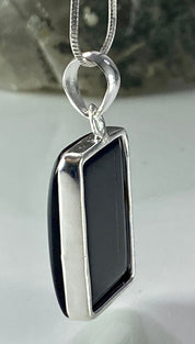 Hematite and Silver Pendant Including the Chain (M0523)