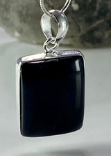 Hematite and Silver Pendant