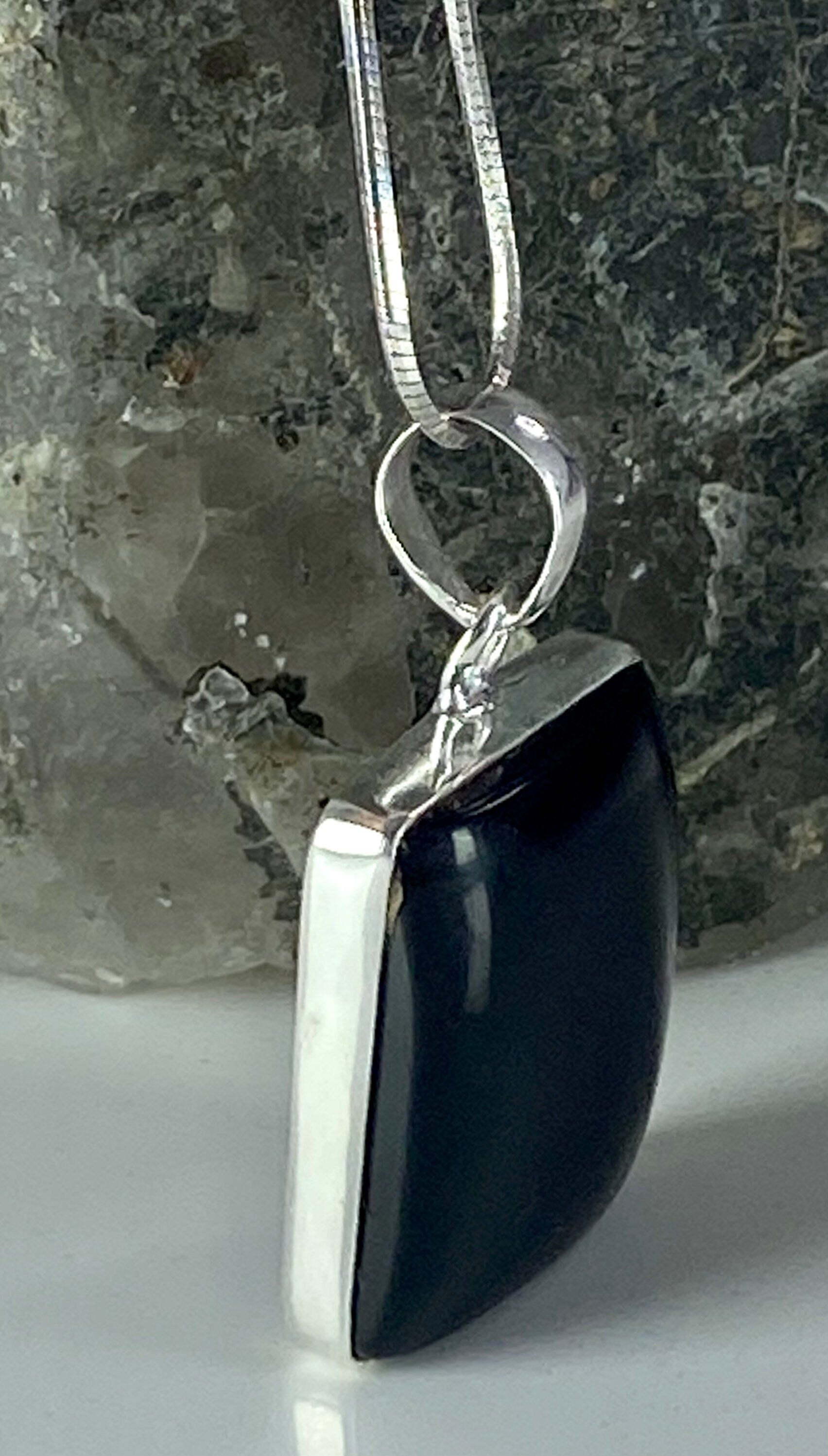 Hematite and Silver Pendant Including the Chain (M0523)