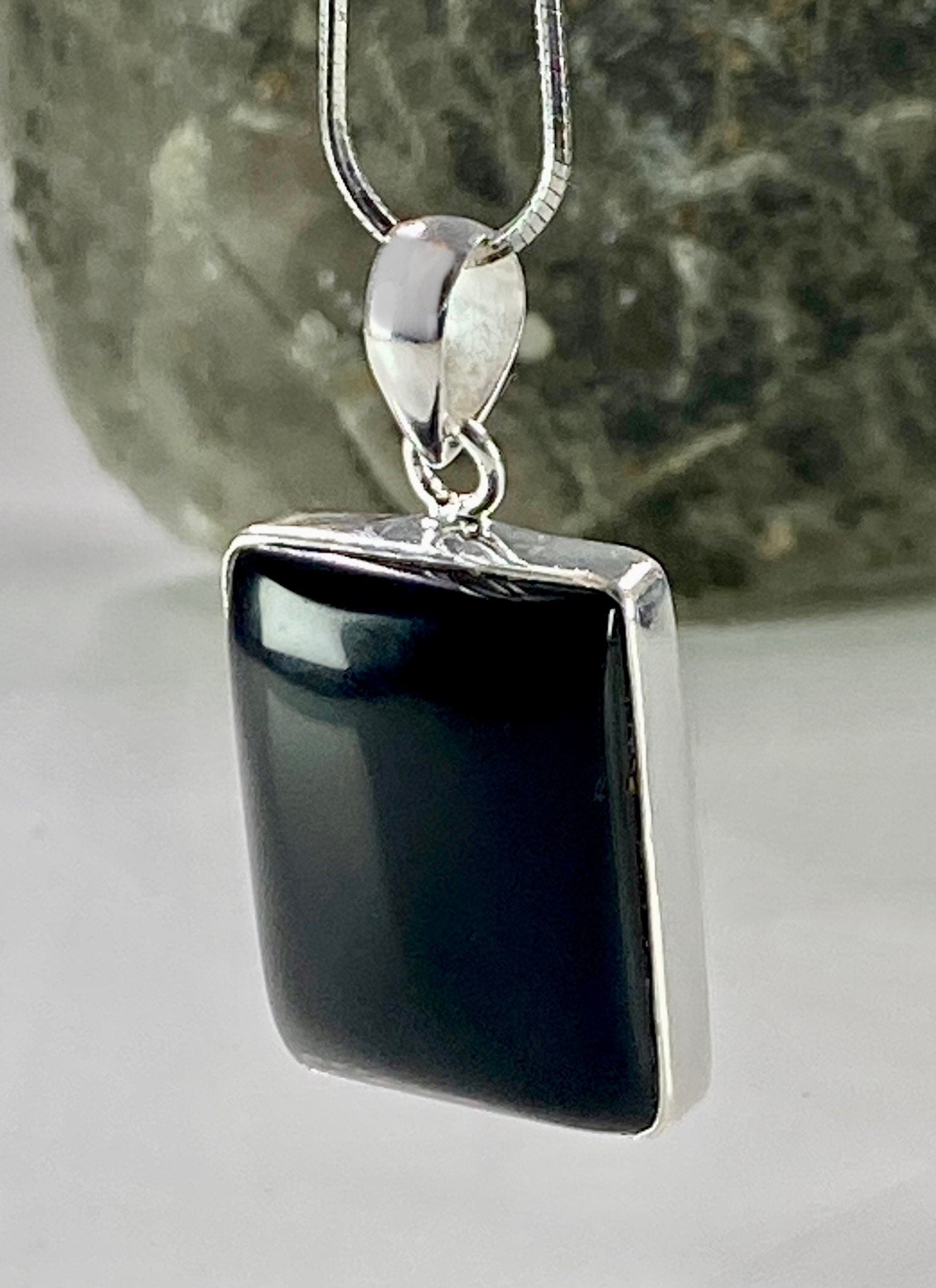 Hematite and Silver Pendant Including the Chain (M0523)